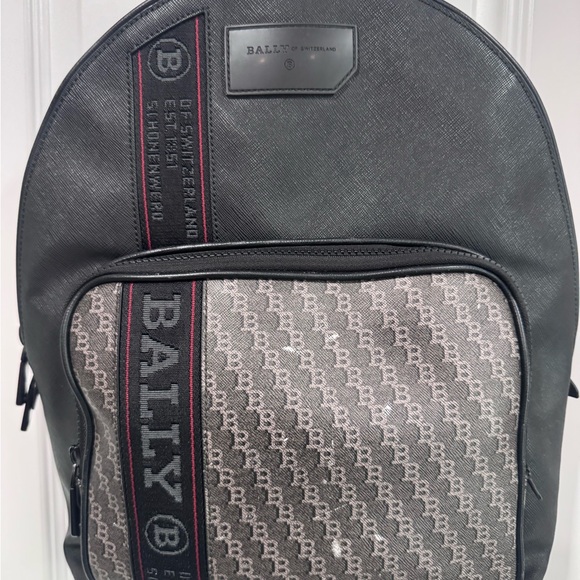 Bally Men's Charcoal and Light Gray Backpack